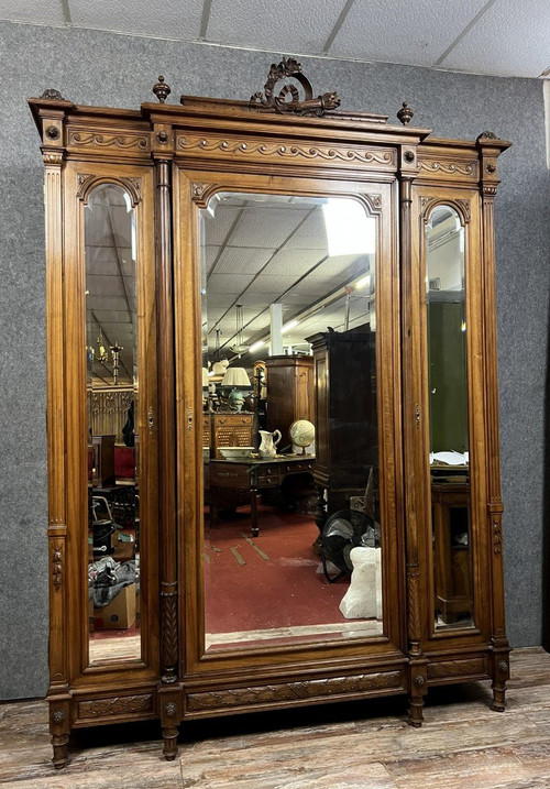 Louis XVI walnut armoire library circa 1850