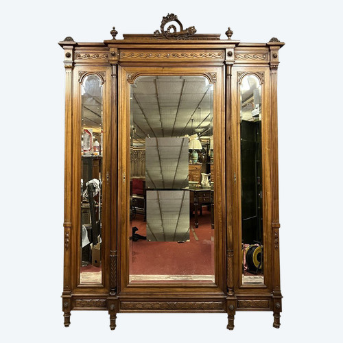 Louis XVI walnut armoire library circa 1850