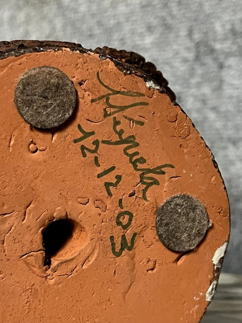 Schwarzafrika / Volkskunst, Stammeskunst, Ritual: Große polychrome Terrakotta-Skulptur