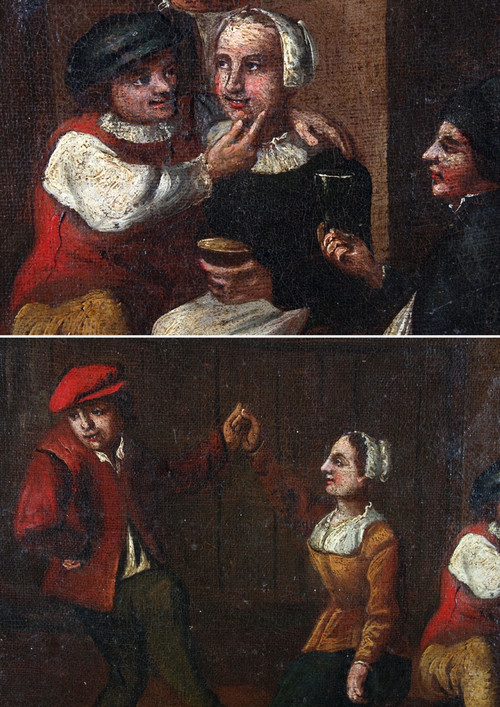 Scuola fiamminga del XVII secolo, Festa del villaggio, bottega di David TENIERS II, 1610/1690