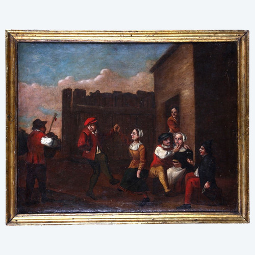 Scuola fiamminga del XVII secolo, Festa del villaggio, bottega di David TENIERS II, 1610/1690