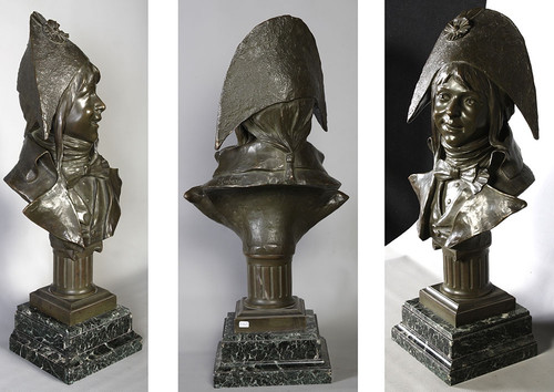 Bronzo XIX secolo, 69 cm, firmato Alfred RICHARD 1844/1884, Bambino rivoluzionario