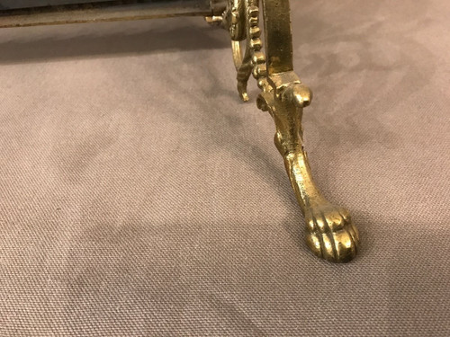 Ecran, pare feu de cheminée ancien en bronze d'époque 19 ème 