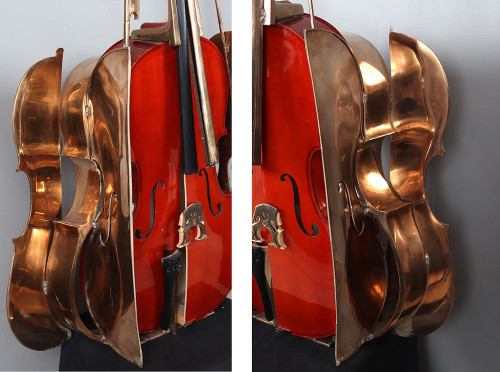ARMAN 1928/2005, in the series “Destruction” the cello, 120 cm
