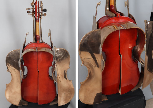 ARMAN 1928/2005, in the series “Destruction” the cello, 120 cm