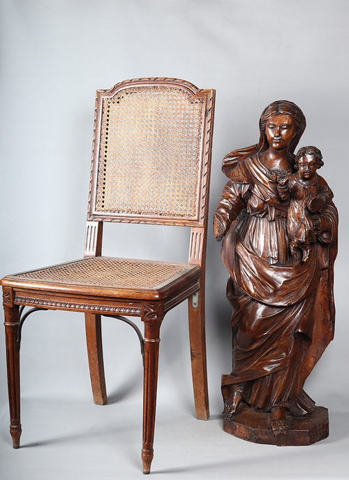 18th century, 90 cm, Virgin and Child, Large wooden sculpture