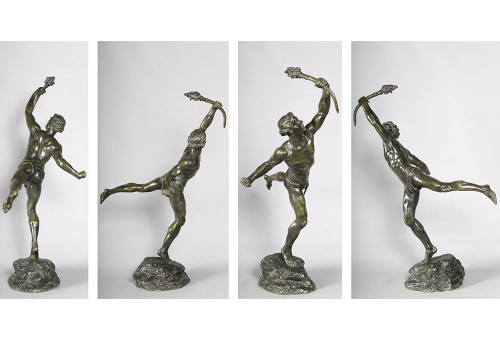 Bronzo del XIX secolo, firmato LEMOYNE 1839 /?, Il portatore della fiaccola olimpica 