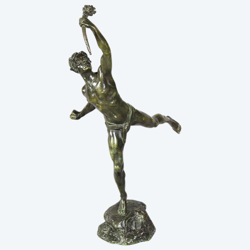 Bronzo del XIX secolo, firmato LEMOYNE 1839 /?, Il portatore della fiaccola olimpica 