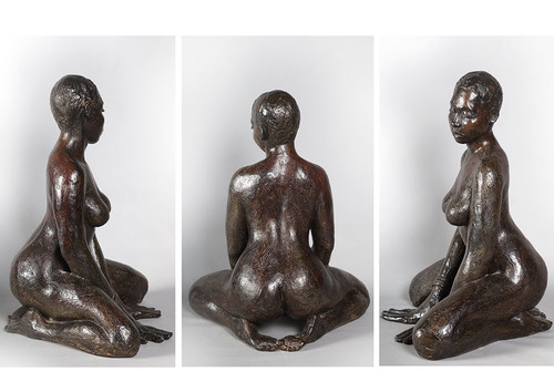 Bronzo del XX secolo, cm 46, firmato M.J. BOURRON, numerato 2/8, Africa
