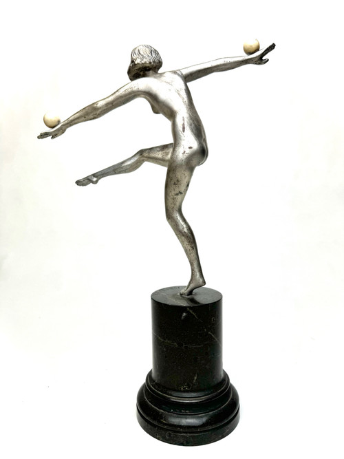 Bouraine Art Deco Scultura in bronzo La corda tesa 