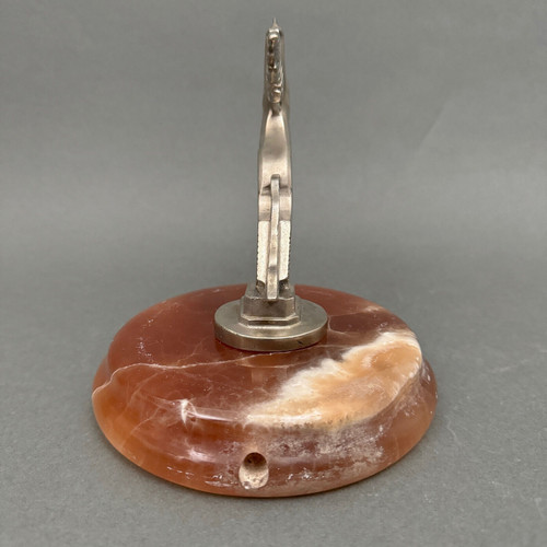 Silver-plated bronze mascot by François-Victor Bazin unicorn on onyx base