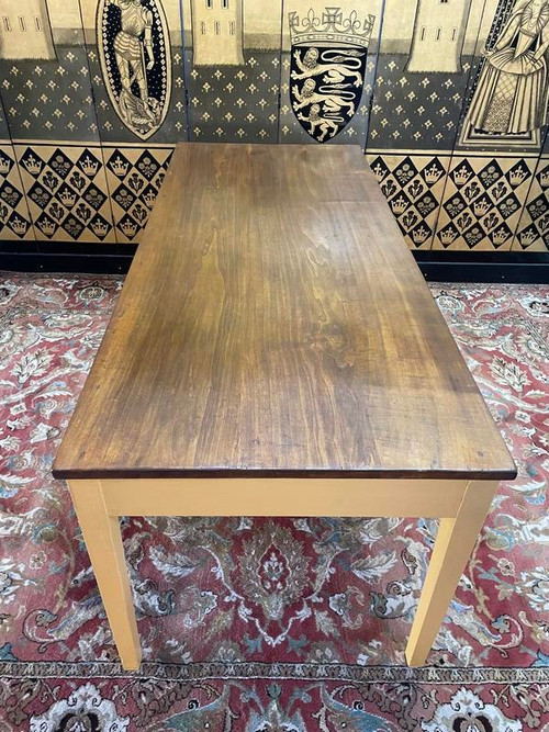 Table de ferme pieds fuseaux Doré - Or