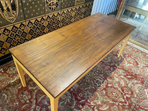 Table de ferme pieds fuseaux Doré - Or