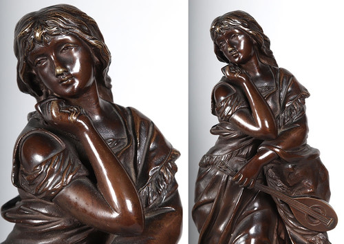 19th century bronze by Adrien GAUDEZ 1845/1902, "Mignon" heroine of the Opéra Comique