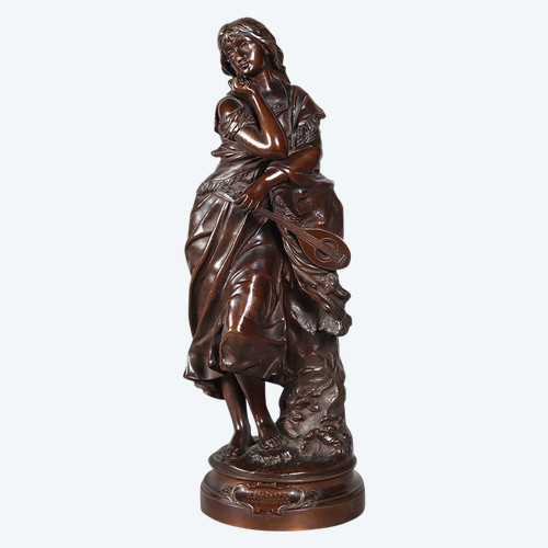 19th century bronze by Adrien GAUDEZ 1845/1902, "Mignon" heroine of the Opéra Comique