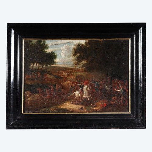 French School of the 17th century, Circle of Van Der Meulen 1632/1690, The Attack on the Convoy