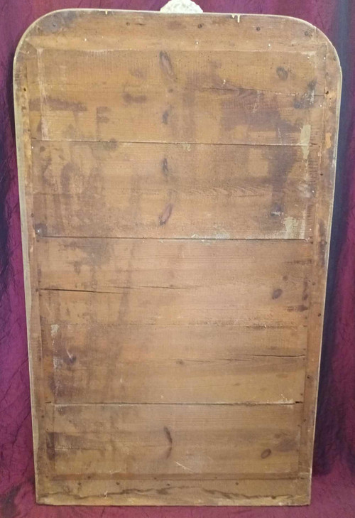 71 x 123 cm schmaler alter Spiegel, Blumendekor, Mercury Ice