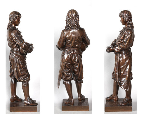 Bronze XIX° signé : Eutrope BOURET 1883 / 1906, Le violoniste