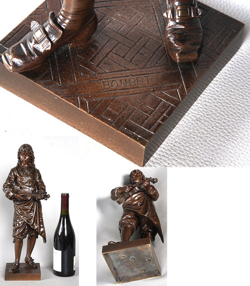Bronze XIX° signé : Eutrope BOURET 1883 / 1906, Le violoniste