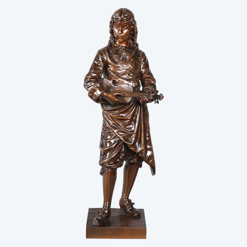 Bronze XIX° signé : Eutrope BOURET 1883 / 1906, Le violoniste