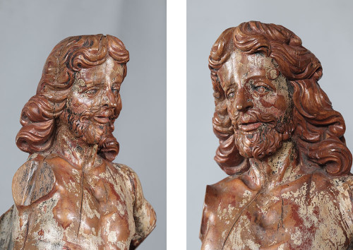 Christ from the 17th century, 88cm, in solid wood, Polychrome