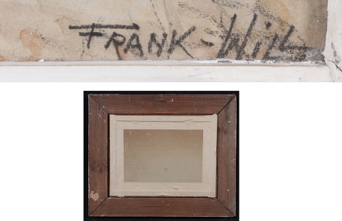Frank Will (Frank Boggs), Parigi, Quai de Seine, Pont des Arts, acquerello