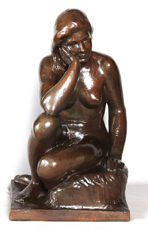 Bronze, 60 cm, signé Joan SEGURANYES i REDORTA né en 1932, Nue, École Espagnole 