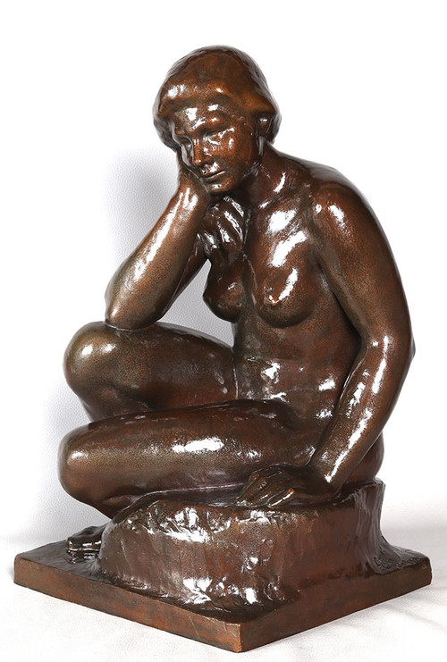 Bronze, 60 cm, signé Joan SEGURANYES i REDORTA né en 1932, Nue, École Espagnole 