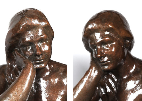 Bronze, 60 cm, signé Joan SEGURANYES i REDORTA né en 1932, Nue, École Espagnole 