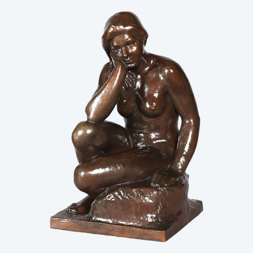 Bronze, 60 cm, signé Joan SEGURANYES i REDORTA né en 1932, Nue, École Espagnole 
