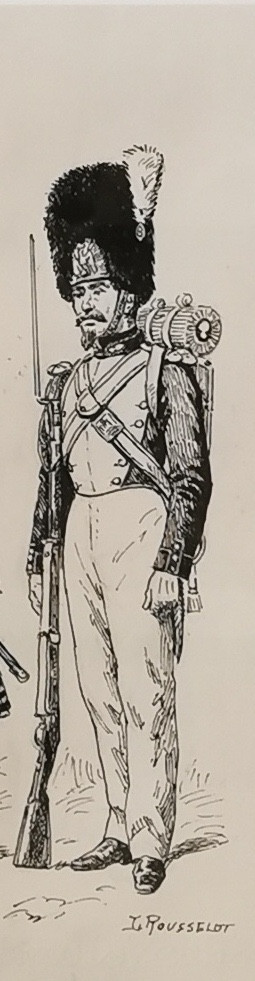 Disegno militare di Lucien ROUSSELOT XX secolo
