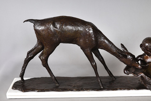 Bronze 1925, 94 cm, Ary BITTER, Gründer: SUSSE, Hirschtrinken