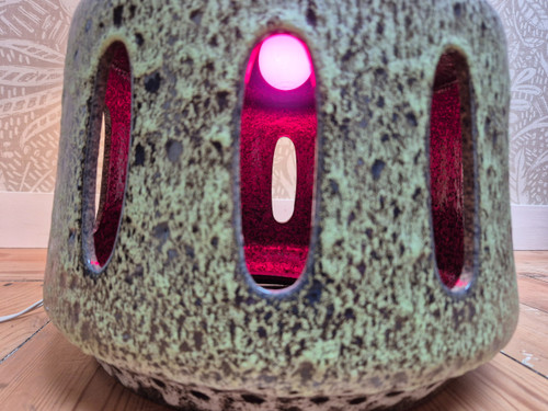 Fat lava ceramic floor lamp by Scheurich - West Germany 1970