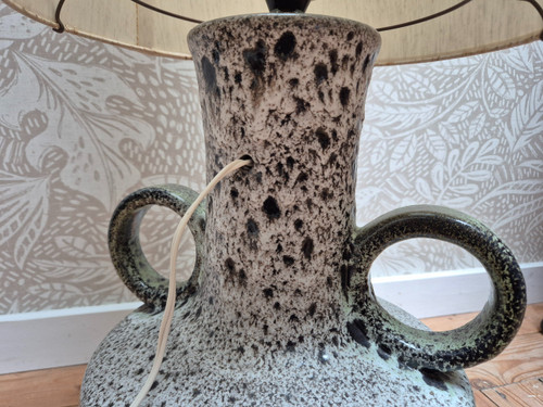 Fat lava ceramic floor lamp by Scheurich - West Germany 1970