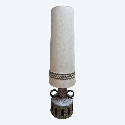 Fat lava ceramic floor lamp by Scheurich - West Germany 1970