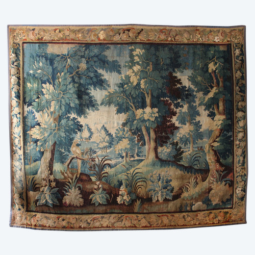 Aubusson tapestry, Verdure with parrot, 18th century