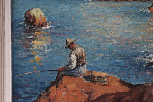 Impressionist style seascape, circa 1900, signed