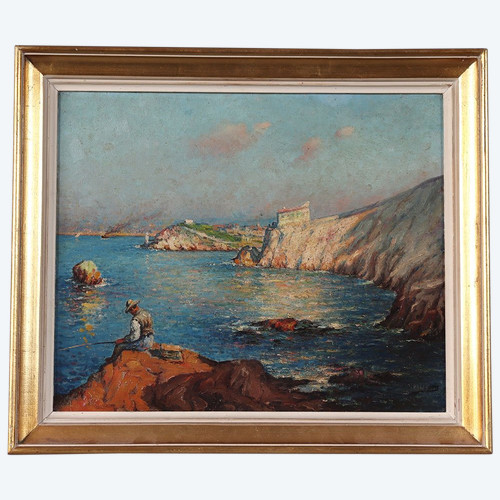 Impressionist style seascape, circa 1900, signed