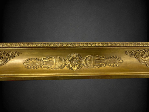 19TH CENTURY EMPIRE STYLE FRAME IN WOOD / GOLD STUCCO FOR PAINTING 53 CM X 42 CM