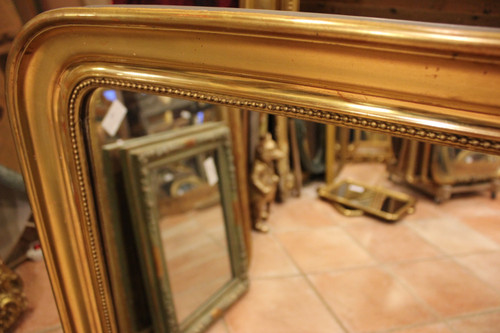 81 X 97 CM Coppia di specchi Luigi Filippo perlati, foglia oro