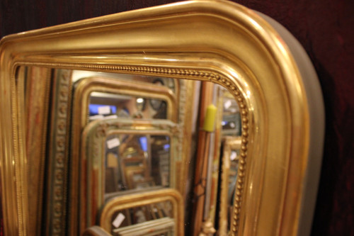 81 X 97 CM Coppia di specchi Luigi Filippo perlati, foglia oro