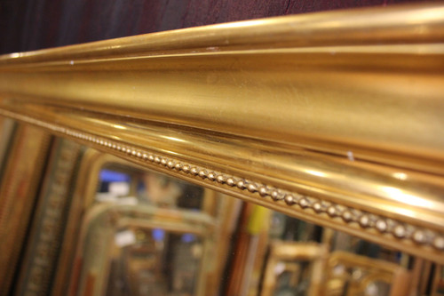 81 X 97 CM Coppia di specchi Luigi Filippo perlati, foglia oro