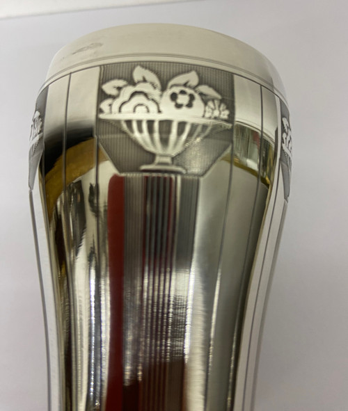 Art-Deco-Pauke aus massivem Silber 