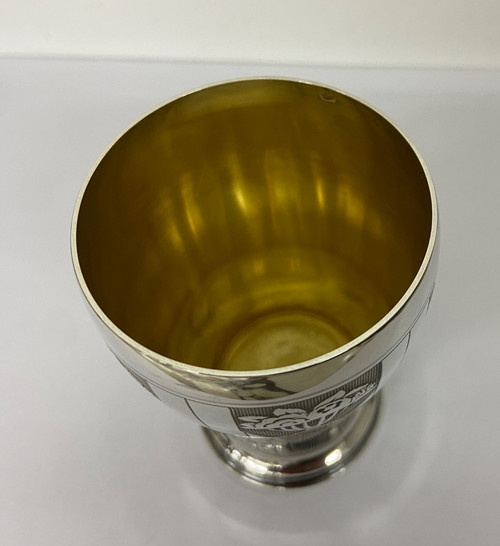 Art-Deco-Pauke aus massivem Silber 