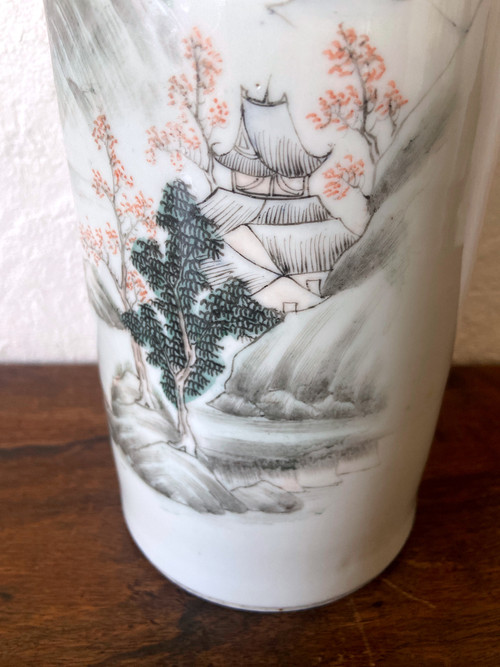 Chinese porcelain scroll vase