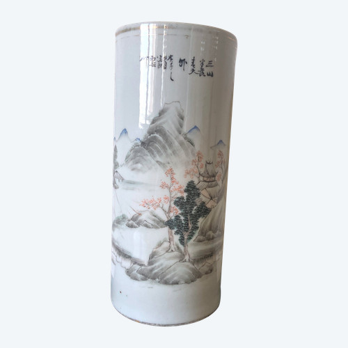 Chinese porcelain scroll vase