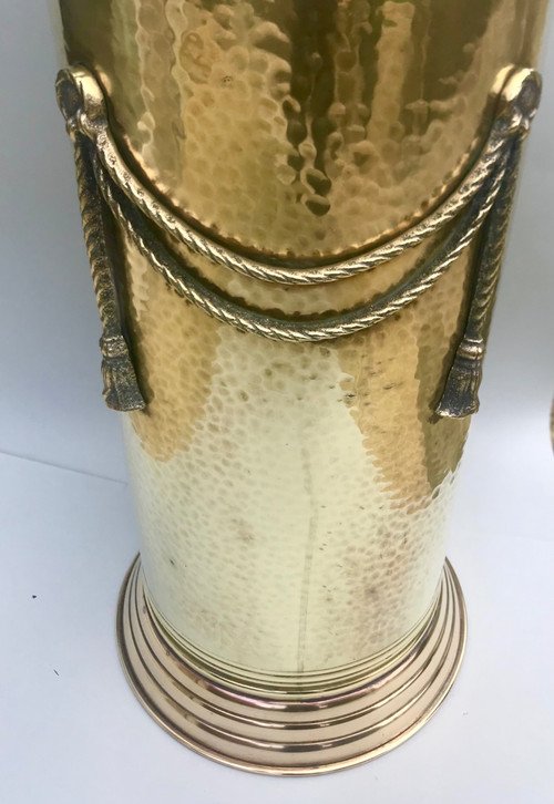 Hammered brass umbrella/cane holder