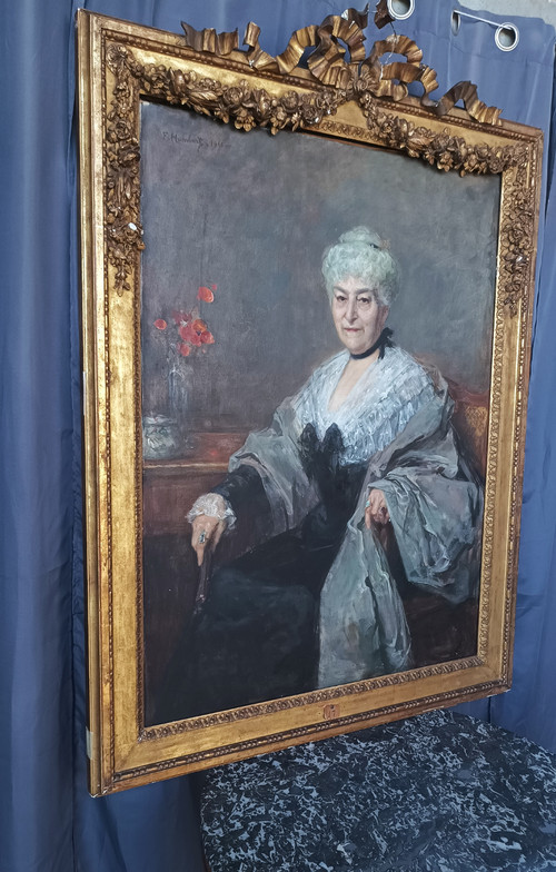 Ferdinand Humbert (1842-1934) Gemälde Öl auf Leinwand Porträt 1911