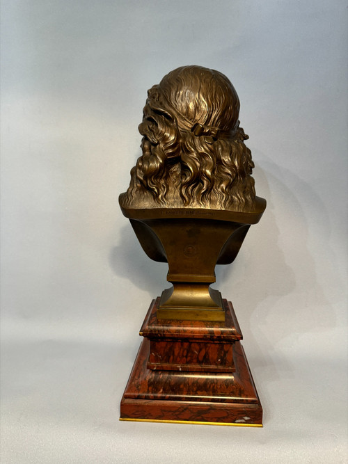 "Carino" H43 Busto di giovane donna in bronzo E. Aizelin, Barbedienne, Colas.
