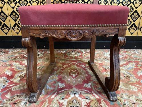 Set of 6 Renaissance - Louis XIII chairs in oak